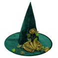 thumbnail image 3 of Sombrero de bruja de Halloween,Decoración de sombrero de bruja de Halloween Gorro de bruja verde,Sombrero de mago,accesorios versátiles para disfraz de cosplay,Artículos esenciales para, 3 of 9