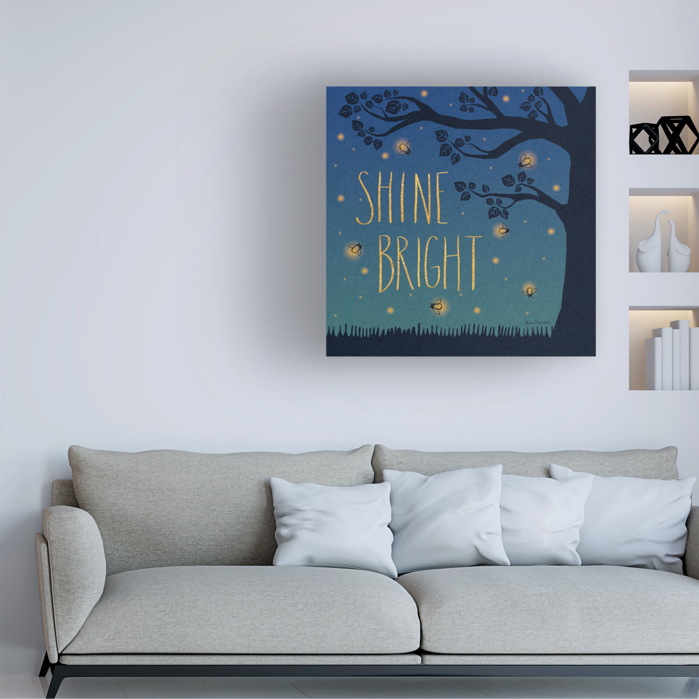 Laura Marshall 'Twilight Fireflies II' Canvas Art