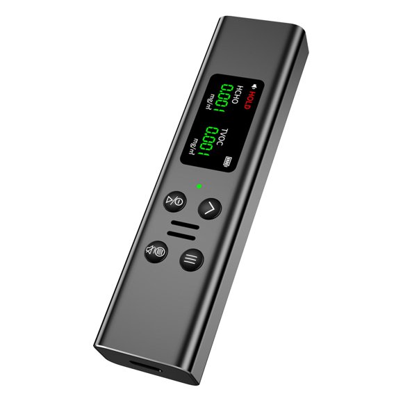 S SERENABLE Air Quality Monitor Air Pollution Detector USB Charging Colorful LCD Screen Dust Black