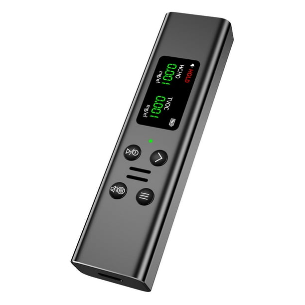 Detector de contaminación del aire, detecta y prueba la contaminación interior, detector de polvo recargable por USB Negro
