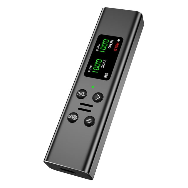 Indoor Air Quality Monitor, Pollution Monitor, USB Charging, Colorful LCD Screen Black