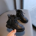 thumbnail image 5 of Kids' $10 Under Kids Ankle Boots Boys Girls Side Zipper Lace Up Work Boots Boots Save Big, 5 of 5