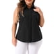thumbnail image 1 of Camisas sin mangas de verano para mujeres de tallas grandes Agnes Orinda, blusas de botón, 3X negro oscuro, 1 of 6