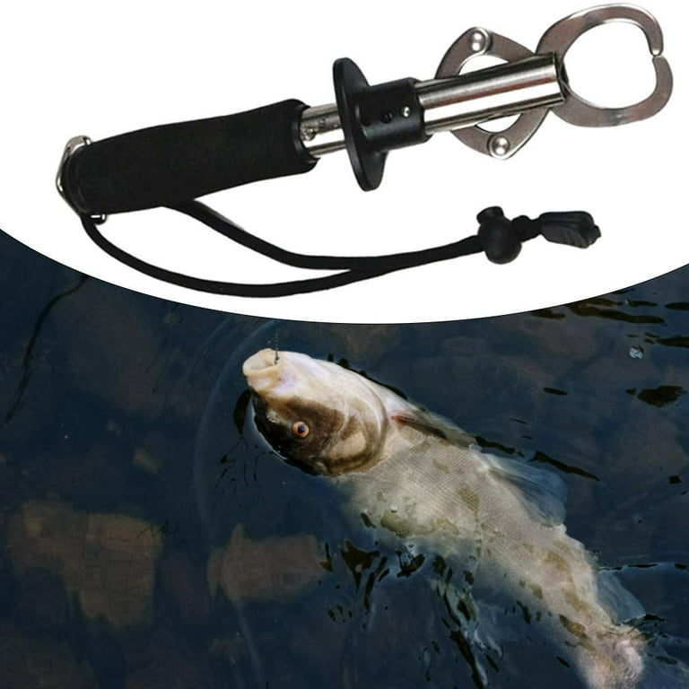 Fish per 33lbs Portable Stainless Steel with Scale Ruler Hand Fish Grabber  Fish Tool Fly Fishing Gear - With Scale