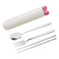 thumbnail image 2 of Tnarru Spoon Chopsticks Set Flatware with Case ,Gadgets, Travel Utensils ,Portable Cutlery Set for Daily Use Kitchen Camping Student White 4 Pieces, 2 of 8