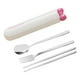 thumbnail image 2 of Juego de cucharas y palillos, vajilla, utensilios de viaje, juego de cubiertos portátiles para Blanco 4 piezas, 2 of 9