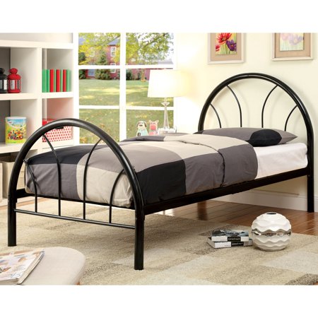 Furniture of America Hind Contemporary Full Metal Double Arch Platform Kid Bed by Black