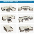 thumbnail image 5 of 7 Pieces Wicker Outdoor Patio Furniture Set, Adjustable Backrest Sectional Conversation Sofa Set with Thick Cushions and Coffee Table, All Weather Rattan Patio Couch for Garden Deck Backyard, 5 of 8