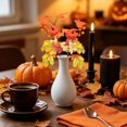 thumbnail image 3 of Fall Stems, 18.9X8.27 inch Faux Maple Leaf Stem, Artificial Fall Pumpkin Pick, Orange Berry & White Berry Sprig, Autumn Floral Spray, Vase Arrangement Filler, Farmhouse Thanksgiving Home Decor, 3 of 4