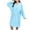 #0026-Sky Blue, variant on Ailaofu Womens Terry Home Cloth Bathrobe Short Sleeve Tie Waist Spa Hotel Dressing Gown Short Soft Plush Robes