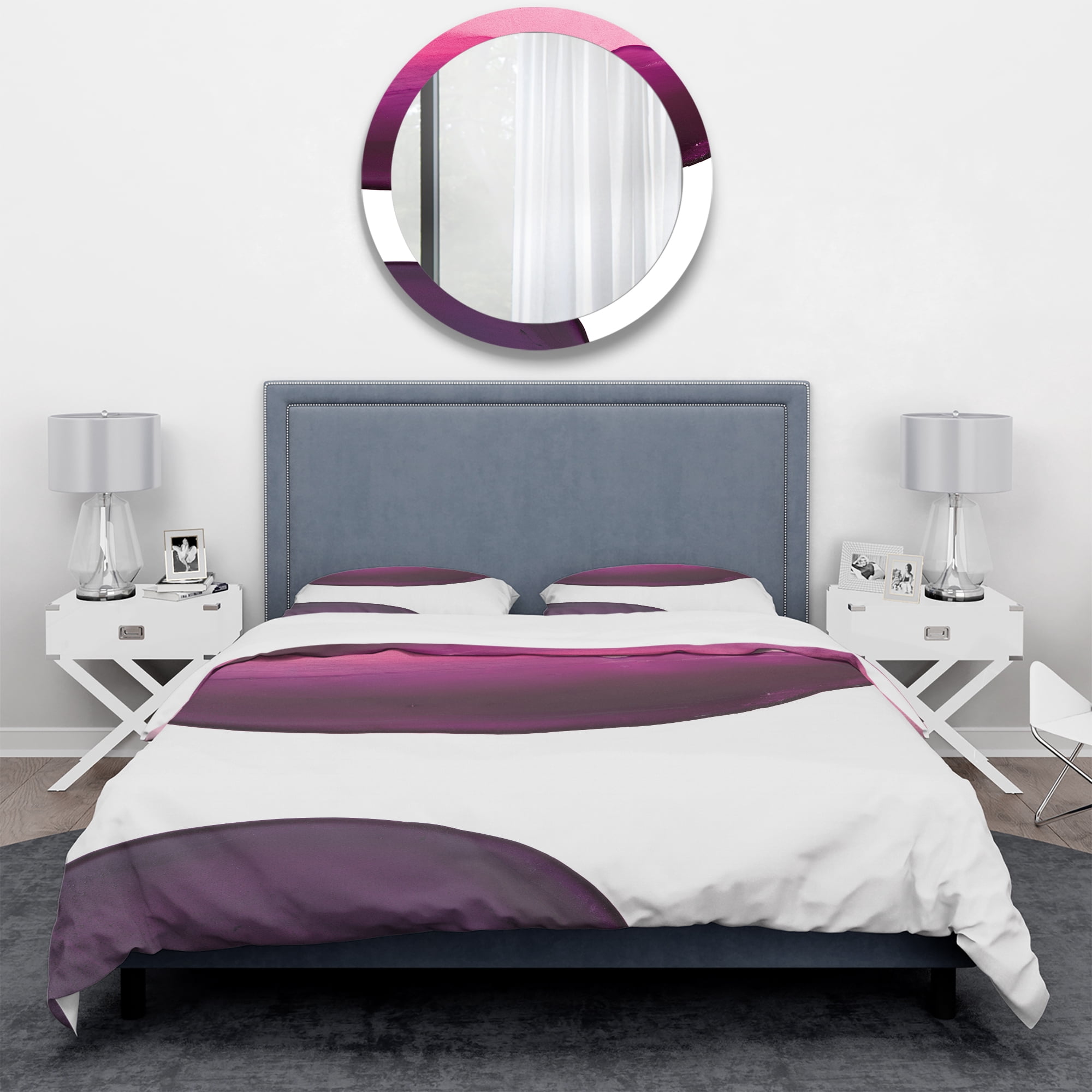 Designart 'Paint of Magenta Stone' Geometric Duvet Cover Set