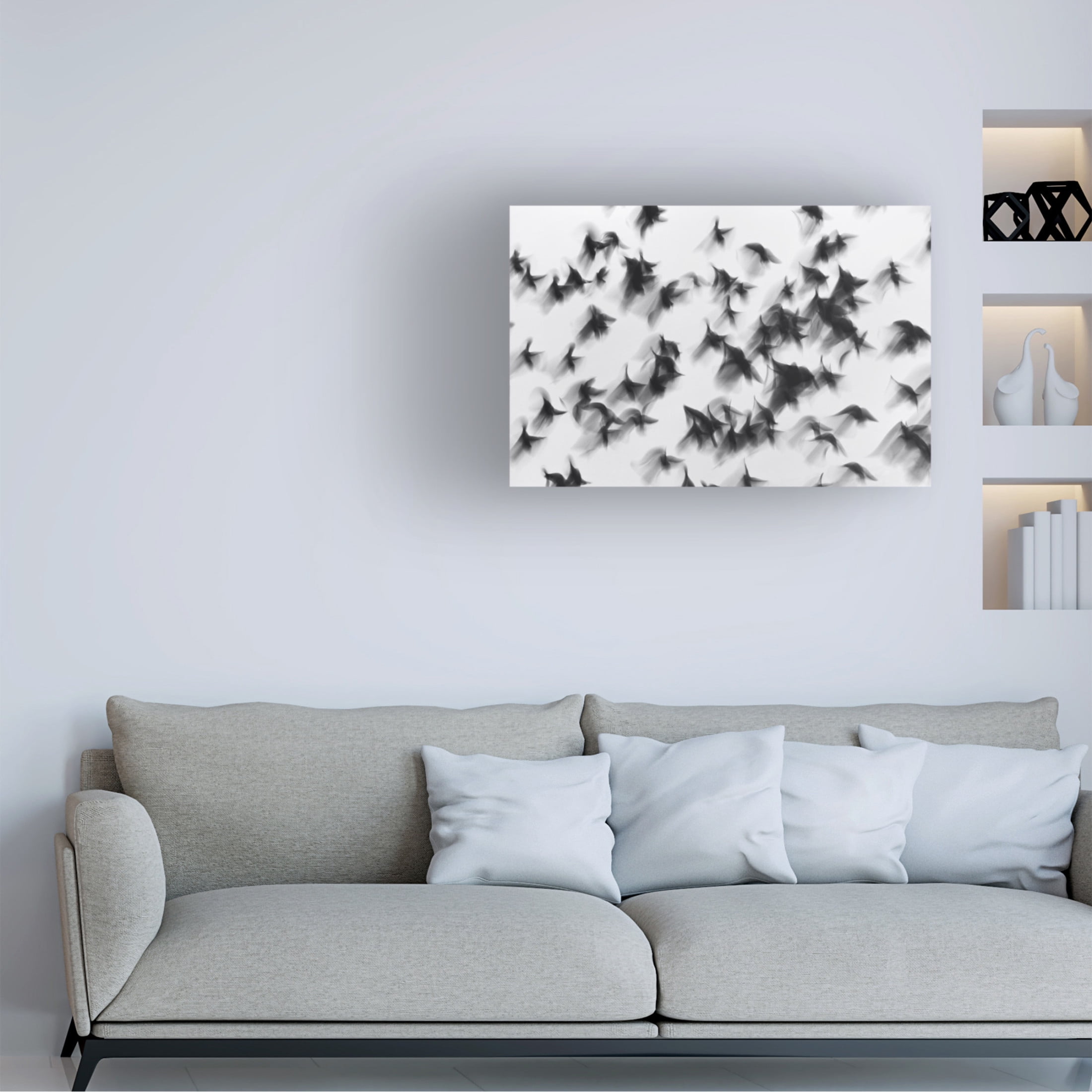 Canvas Wall Art - Marina Yushina 'Birds' Wall Art for Living Room, Bedroom, or Office D?cor by Trademark Fine Art - 19 x 12 Inches