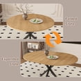 thumbnail image 6 of Extendable Round Dining Table Set for 2-6 Person - 43 to 58 Inch Oak Finish Expandable Table with Carbon Steel Base & 2 Solid Wood Chairs, Modern Space-Saving Furniture, 6 of 9