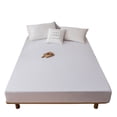 thumbnail image 3 of Juego de gorro de cama impermeable para hotel, lijado de color sólido, funda protectora de sábana para colchón a prueba de orina para bebé, 3 of 5