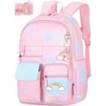thumbnail image 1 of Girls Backpack School Backpack Cute Pink School Bag Shoulder Bookbag for Teens Elementary Middle School Students, 1 of 6