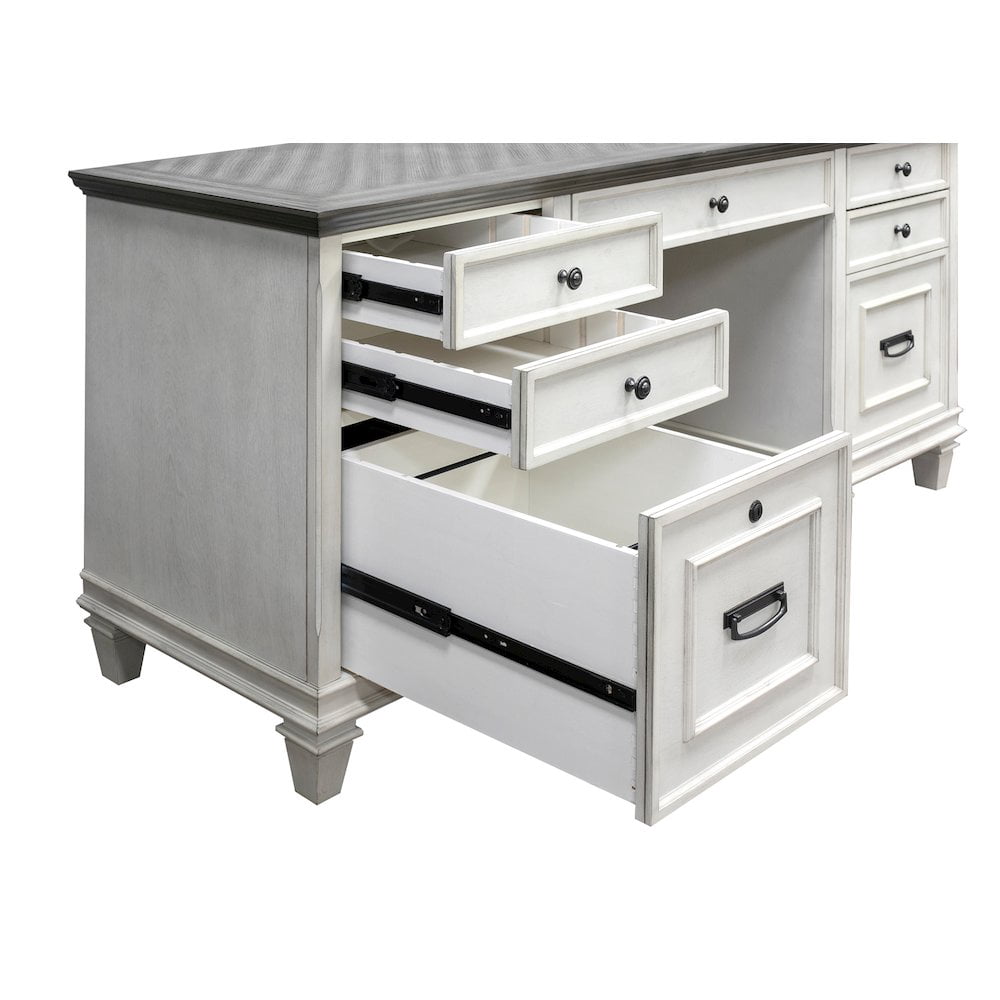Martin Furniture Hartford Wood Credenza Office Desk Writing Table White