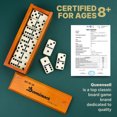 thumbnail image 6 of Jumbo Dominoes Set for Adults and Kids – Domino Set for Classic Board Games – Jumbo Dominoes Double 6 for Travel Games – Dominos Set for Adults 28 Tiles with Brown Wood Case, 6 of 12
