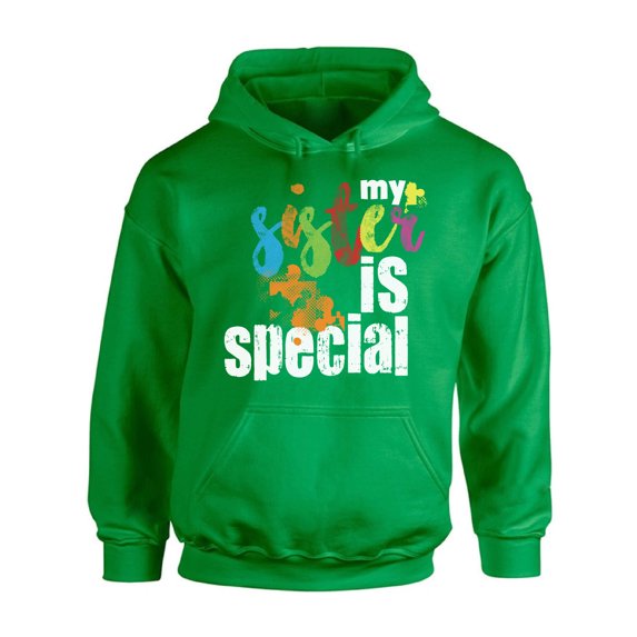Awkward Styles My Sister Is Special Hooded Sweatshirt Autism Awareness Hoodie Sweater Autism Hoodie Autism Gifts Autism Sweater Men Women Sibling Love Autism Support Hoodie Sweatshirt Autism Gifts