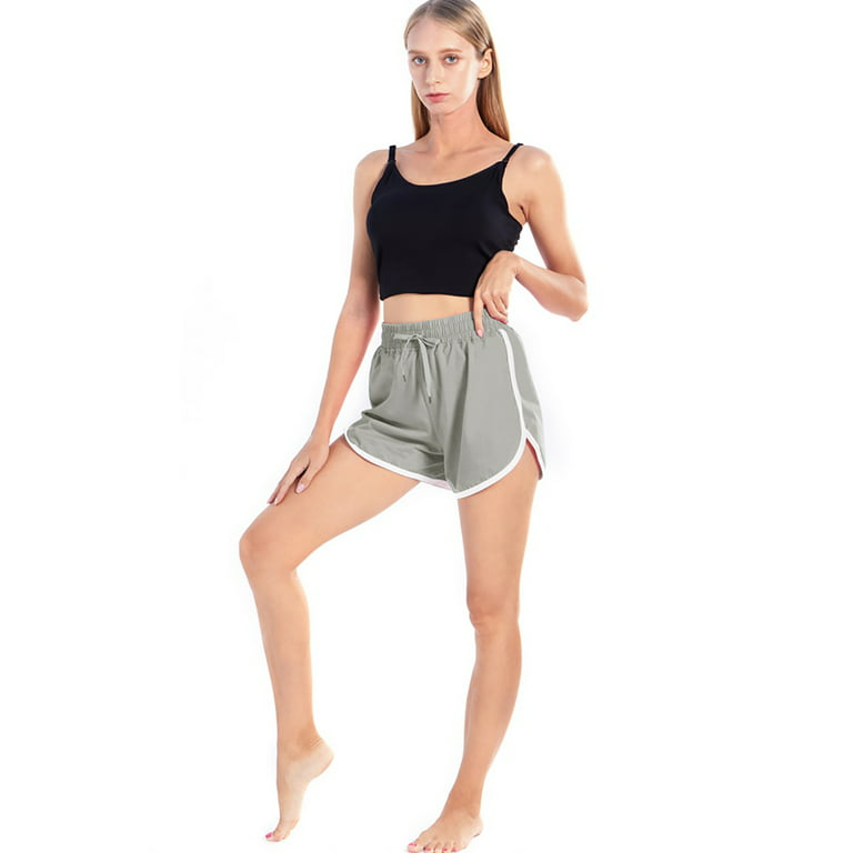 Clearance Women Petite's Workout Shorts Running Dolphin Short Yoga Fitness  Gym Athletic Shorts,Drawstring Lightweight Cute Comfy Dancing Lounge Shorts  Summer Exercise Bottoms,S-XL Black 