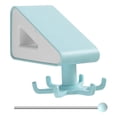 thumbnail image 2 of 360 Degree Rotating Storage Rack Adhesive 6 Kitchen Gadgets Hooks Bathroom Hanger Kitchen Gadgets Organizer, Light Blue, 2 of 6