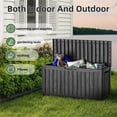 thumbnail image 4 of EASY UP 75 Gallon Resin Deck Box Waterproof Outdoor Storage Box for Patio Furniture Pool Accessories Indoor Storage for Cushion Garden Tools (75 Gallon, Black), 4 of 6