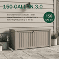 thumbnail image 5 of Decksplore 120 Gallon Resin Deck Box with Gas Struts, Lockable Outdoor Patio Storage Box, Tan, 5 of 11
