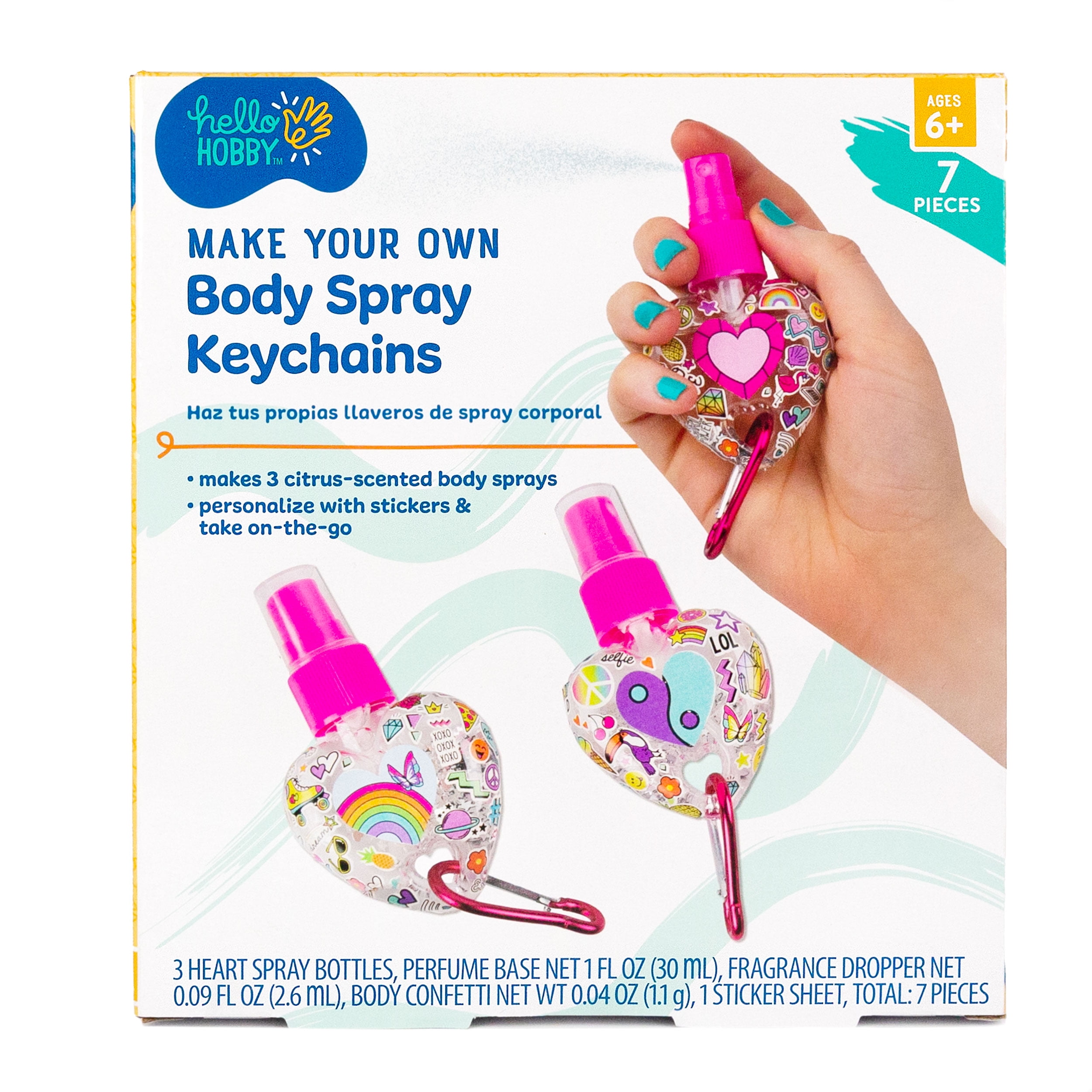 (2 pack) Hello Hobby Make Your Own Body Spray Multicolor Keychain, Arts & Craft Kits