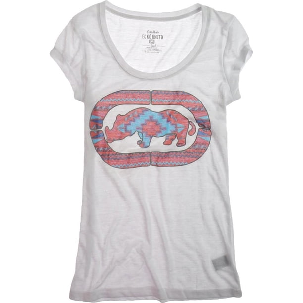 Camiseta gráfica Ecko Unltd. Aztec Rhino para mujer blanca mediana