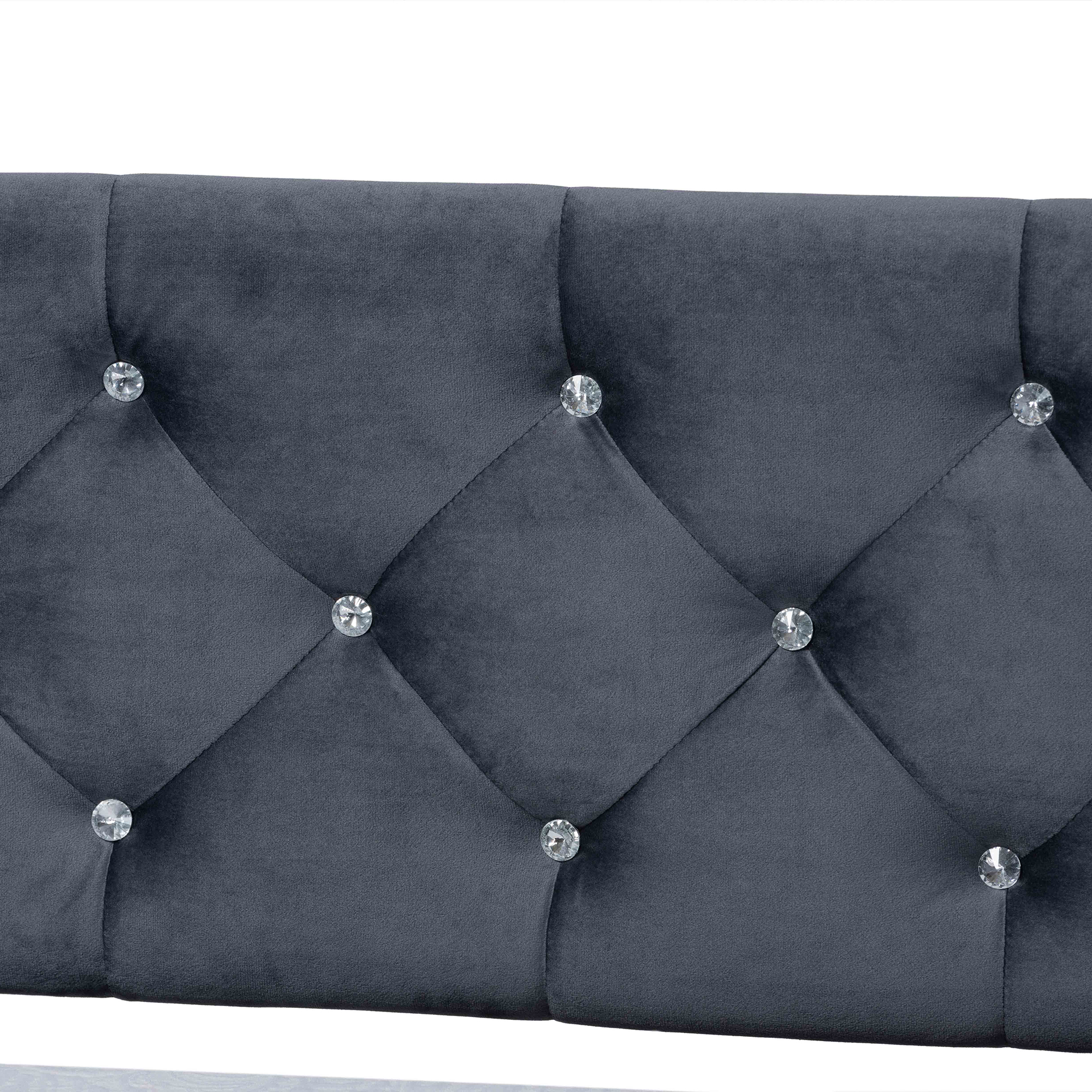 Baxton Studio Cora Modern and Contemporary Grey Velvet Fabric Upholstered and Dark Brown Finished Wood, Full Size Daybed