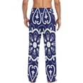thumbnail image 2 of Blue Mexican Talavera Ghost Pajama Pants, Men's Lounge Pants Light with Drawstring and Pockets, Christmas New Year Birthday Father's Day Gifts, 2 of 7