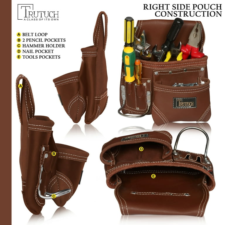 LAUTUS Oiled Tanned Rig Tool Belt/Pouch/Bag, Carpenter, Construction