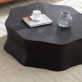 thumbnail image 4 of Black Petal Coffee Table With Fiberglass Surface And Birch Wood Grain Veneer For Living Room Decor, 4 of 8