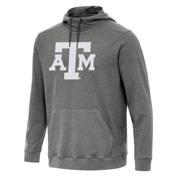 Men's Antigua Heather Black Texas A&M Aggies Cloud Pullover Hoodie