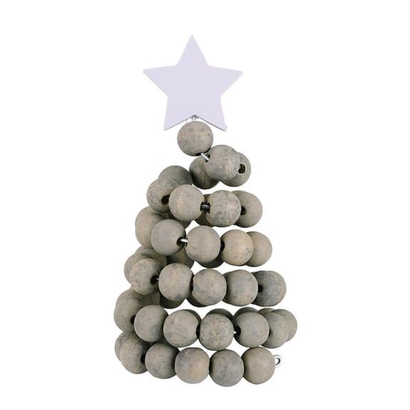 Handmade Wooden Bead Christmas Tree Natural Festive Decor for Home and Shop