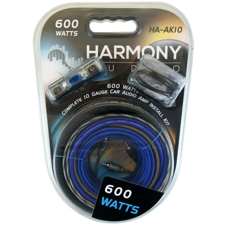 Harmony Audio HA-AK10 Car Stereo 10 Gauge 600W Amp Amplifier Install Kit