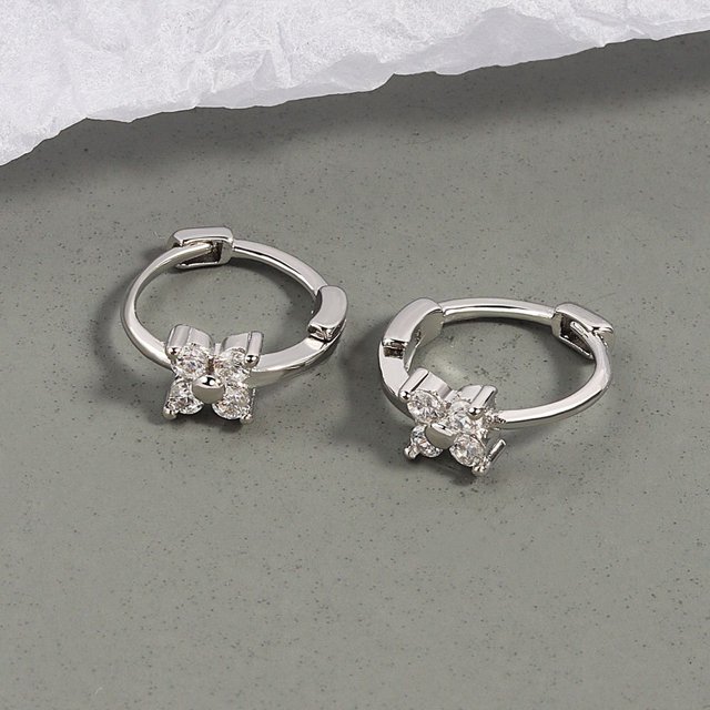 Pendientes de aro de acero inoxidable para mujer, aretes pequeños de circonita de cristal, Piercing de cartílago, joyería, 2 unidades