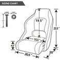 thumbnail image 5 of NORTHCAPTAIN M1 Premium Sport Flip Up Boat Seat Captain Bucket Seat with Boat Seat Cover,White/Charcoal, 5 of 7