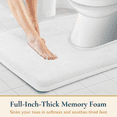 thumbnail image 2 of ComfiTime Bathroom Contour Rugs – 1 inch Thick Memory Foam, 20" x 23" Bath Mat for Toliet, Soft Plush Velvet Top, Non-Slip,Ultra Absorbent, Small, Large & Long Rugs for Bathroom Floor, White, 2 of 11