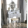 thumbnail image 4 of Furniture of America Torri Wood 3-Piece Bedroom Vanity Set in Silver, 4 of 6