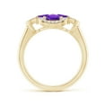 thumbnail image 2 of ANGARA Natural 1.4 Ct. Amethyst with Diamond Halo Ring in 14K Yellow Gold for Women (Ring Size: 11.5), 2 of 10