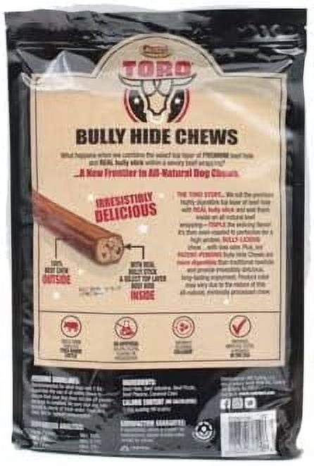 Cadet Toro Bully Hide Sticks All-Natural Dog Chews, 9"-12" (Pack of 12)