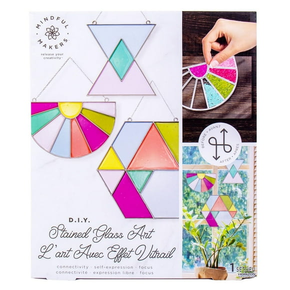 Ensemble d'art du vitrail Mindful Makers™ fait soi-même, 3 motifs géométriques Tranche d'âge: 6 ans et plus