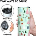 thumbnail image 5 of Merry Christmas Holiday Skinny Tumbler with Lid and Straw, Christmas Tree Coffee Mug 20 oz Snowman Christmas Tree Santa Cup,Christmas Gifts for Women, 5 of 6
