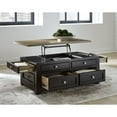 thumbnail image 4 of Signature Design by Ashley Drazmine Two-Tone Lift Top Coffee Table with Storage Drawers & Casters, Brown, 4 of 9