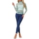 thumbnail image 2 of INSPIRAR CHIC Blusa de Encaje Floral Transparente de Manga Larga con Cuello Alto S Verde Claro, 2 of 6