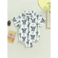 thumbnail image 3 of Western Baby Boy Clothes Cow Print Shirt Romper Short Sleeve Lapel Button Bodysuit Cowboy One Piece Gentleman Outfit, 3 of 8