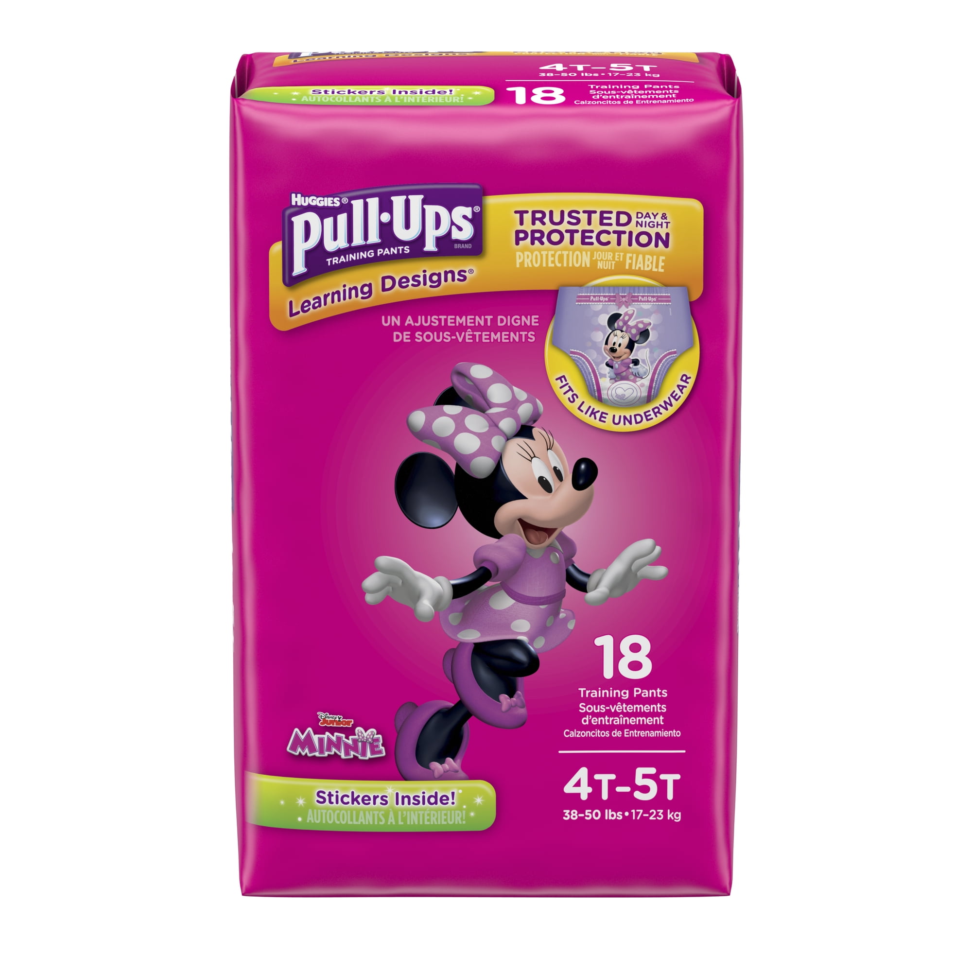Pull-Ups Girls' Learning Designs Training Pants, Size 4T-5T (38-50 lb.), 18 Count