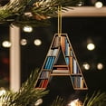 thumbnail image 5 of Vikakiooze 26 Letters Christmas Tree Decoration Pendant, Library Shelf Ornaments, Alphabet Book Pendant Christmas Tree Ornaments Personalized DIY Xmas Tree Hanging Decor, A, 5 of 9