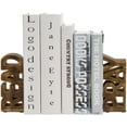 thumbnail image 3 of MyGift 2 Piece Rustic Burnt Wood Tabletop Bookends, Brown, 3 of 7