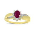 thumbnail image 1 of 10k Yellow Gold Oval Ruby And Diamond Ring, 1 of 6